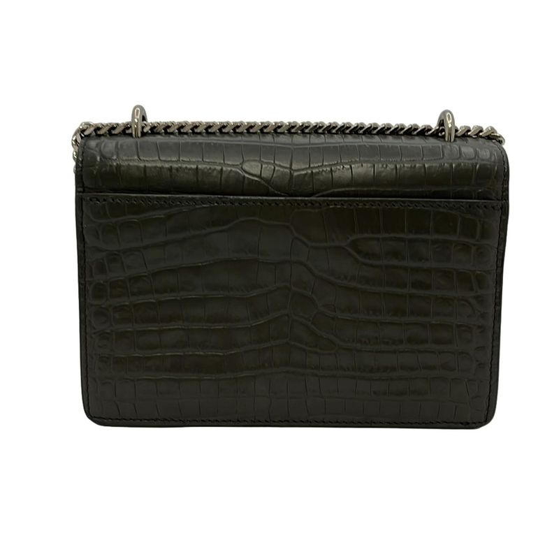 Saint Laurent Paris Wallet Sunset 452157 Gray Chain Wallet\shape Pressed Leather