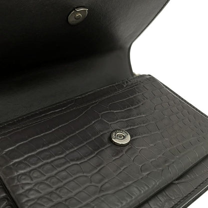 Saint Laurent Paris Wallet Sunset 452157 Gray Chain Wallet\shape Pressed Leather