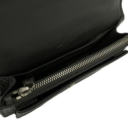 Saint Laurent Paris Wallet Sunset 452157 Gray Chain Wallet\shape Pressed Leather