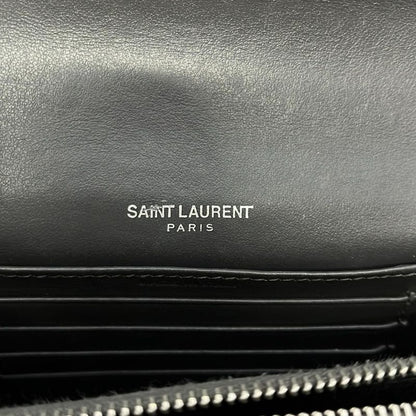Saint Laurent Paris Wallet Sunset 452157 Gray Chain Wallet\shape Pressed Leather