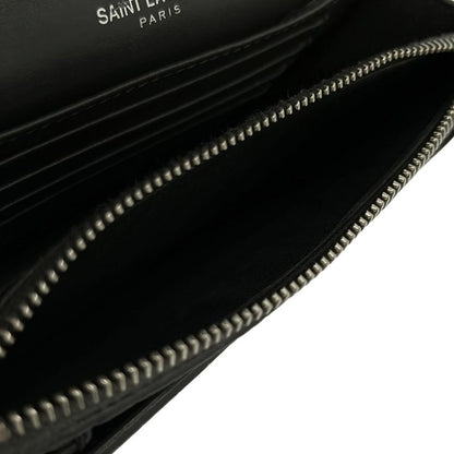 Saint Laurent Paris Wallet Sunset 452157 Gray Chain Wallet\shape Pressed Leather