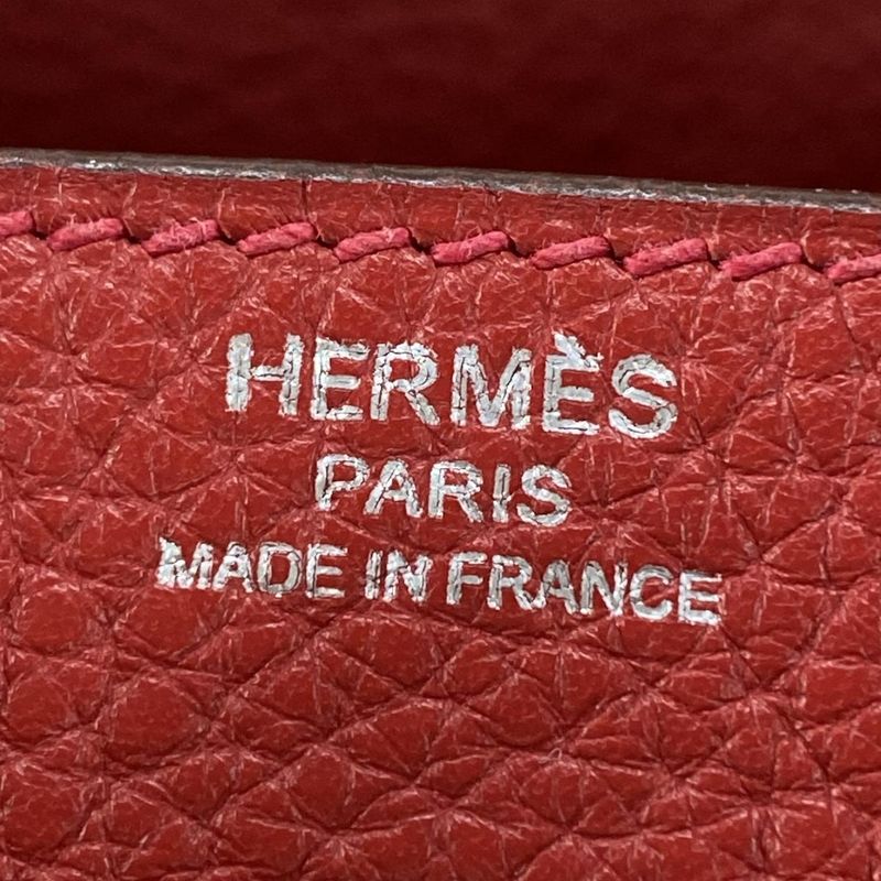 Hermes Handbag Lindy 26 Rouge Cazac Silver Hardware