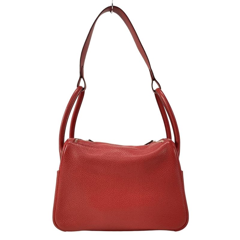 Hermes Handbag Lindy 26 Rouge Cazac Silver Hardware