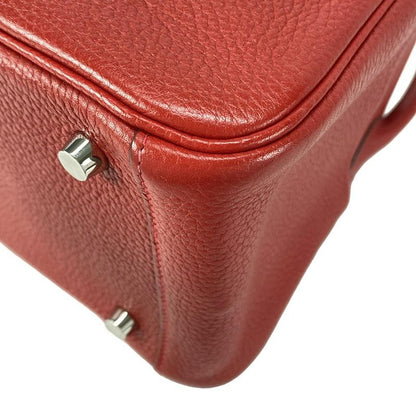 Hermes Handbag Lindy 26 Rouge Cazac Silver Hardware