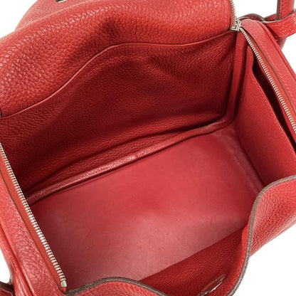 Hermes Handbag Lindy 26 Rouge Cazac Silver Hardware