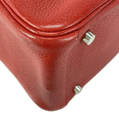 Hermes Handbag Lindy 26 Rouge Cazac Silver Hardware