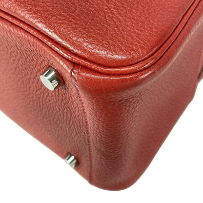 Hermes Handbag Lindy 26 Rouge Cazac Silver Hardware