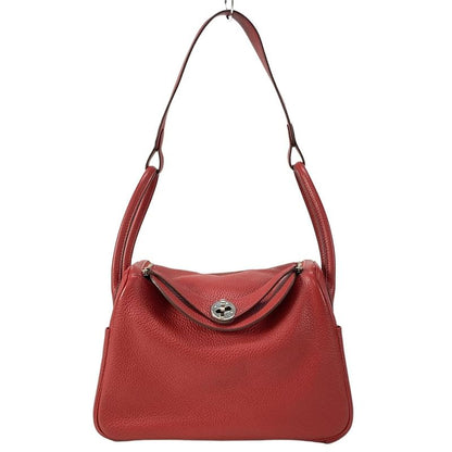 Hermes Handbag Lindy 26 Rouge Cazac Silver Hardware