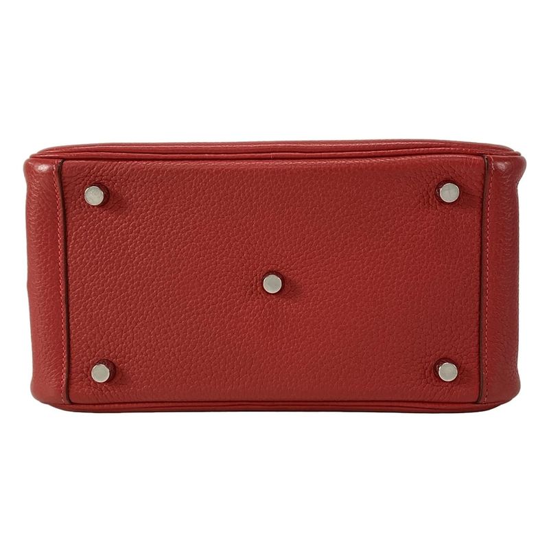 Hermes Handbag Lindy 26 Rouge Cazac Silver Hardware