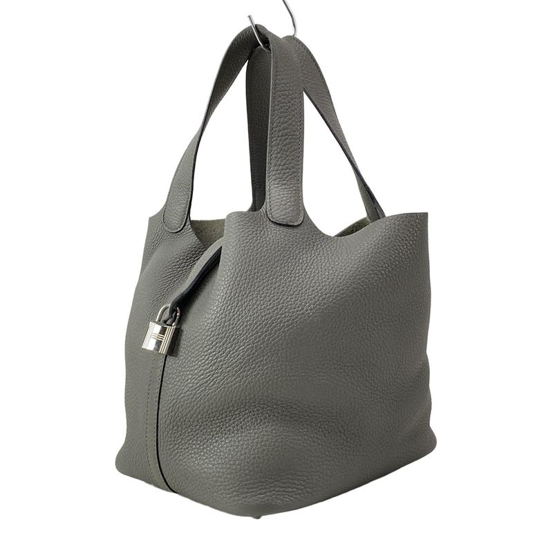 Hermes Handbag Picotan Lock MM 22 Ethane Silver Hardware