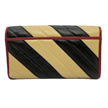 Gucci Long Wallet Ggmarmont 573809 Beige X Black X Red Leather