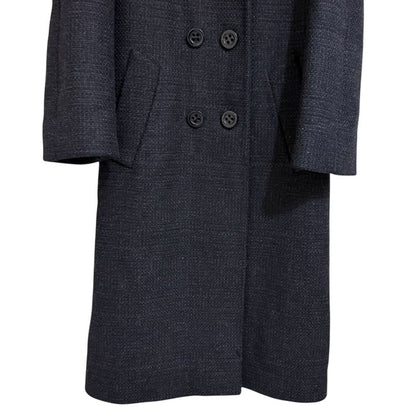 Prada Double Breasted Chester Coat 42 Black X Gray Ladies Used