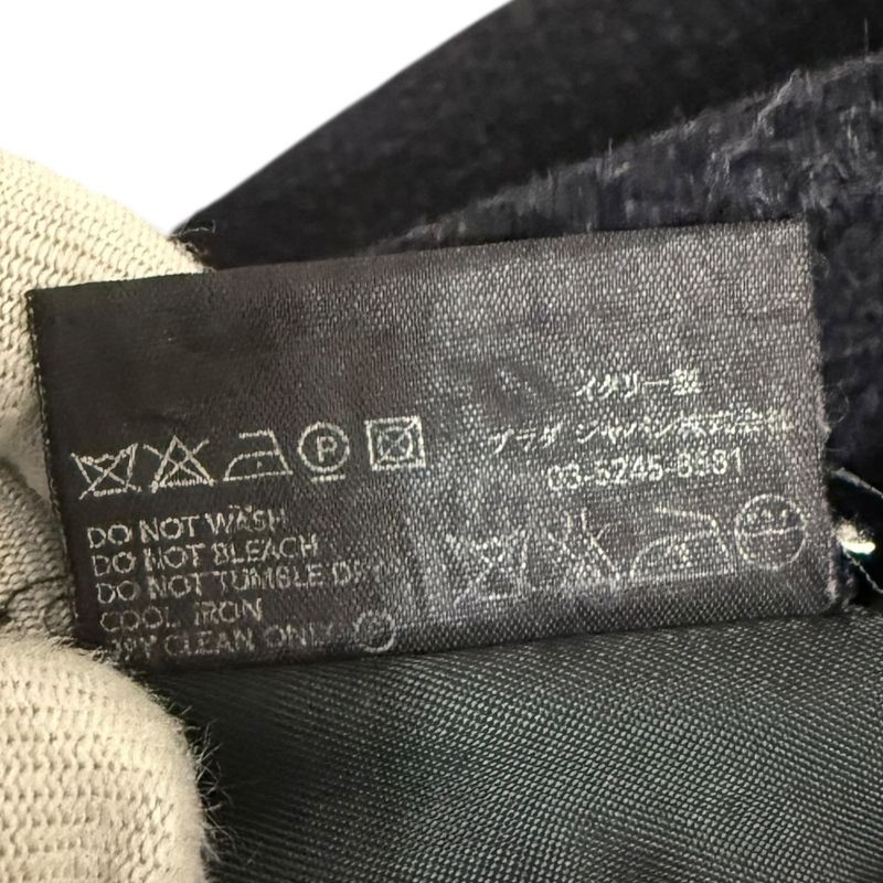 Prada Double Breasted Chester Coat 42 Black X Gray Ladies Used