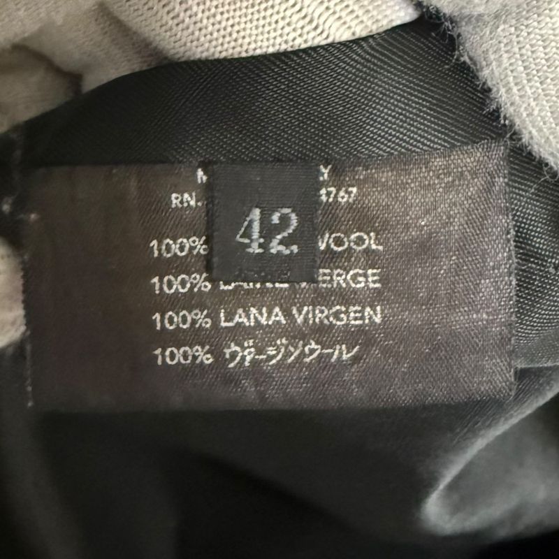 Prada Double Breasted Chester Coat 42 Black X Gray Ladies Used