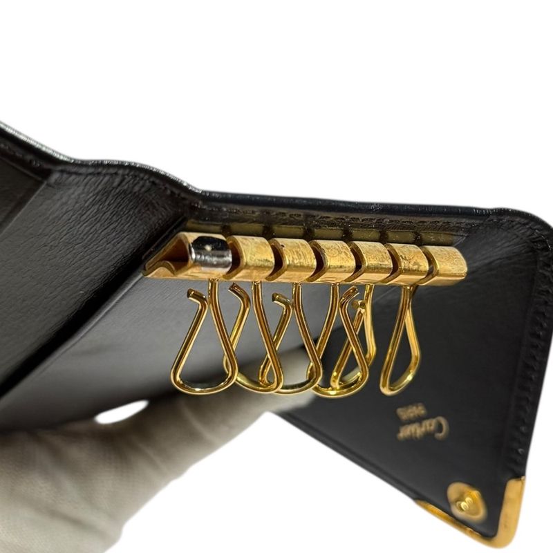 Cartier Sapphire Line Key Case Black Men's Used