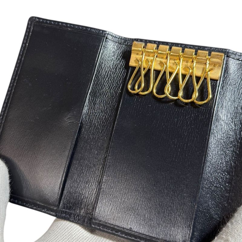 Cartier Sapphire Line Key Case Black Men's Used