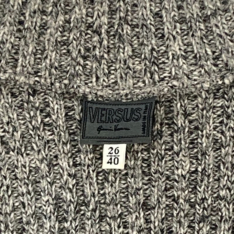 Versace Turtleneck Knit Sweater Size 26 40 Gray Ladies Used