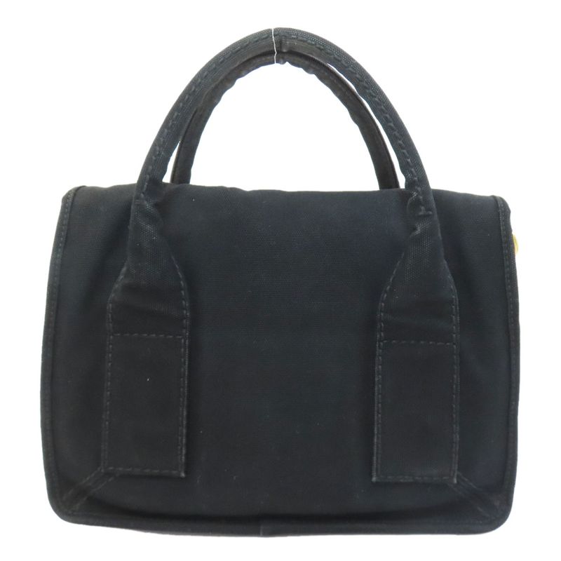 Prada Logo Handbag Canvas Ladies