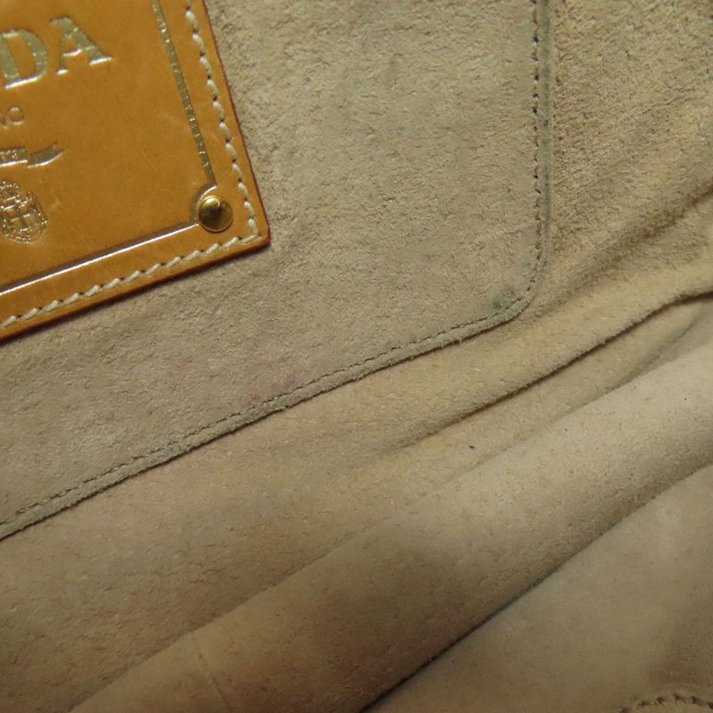 Prada Logo Handbag Canvas Ladies