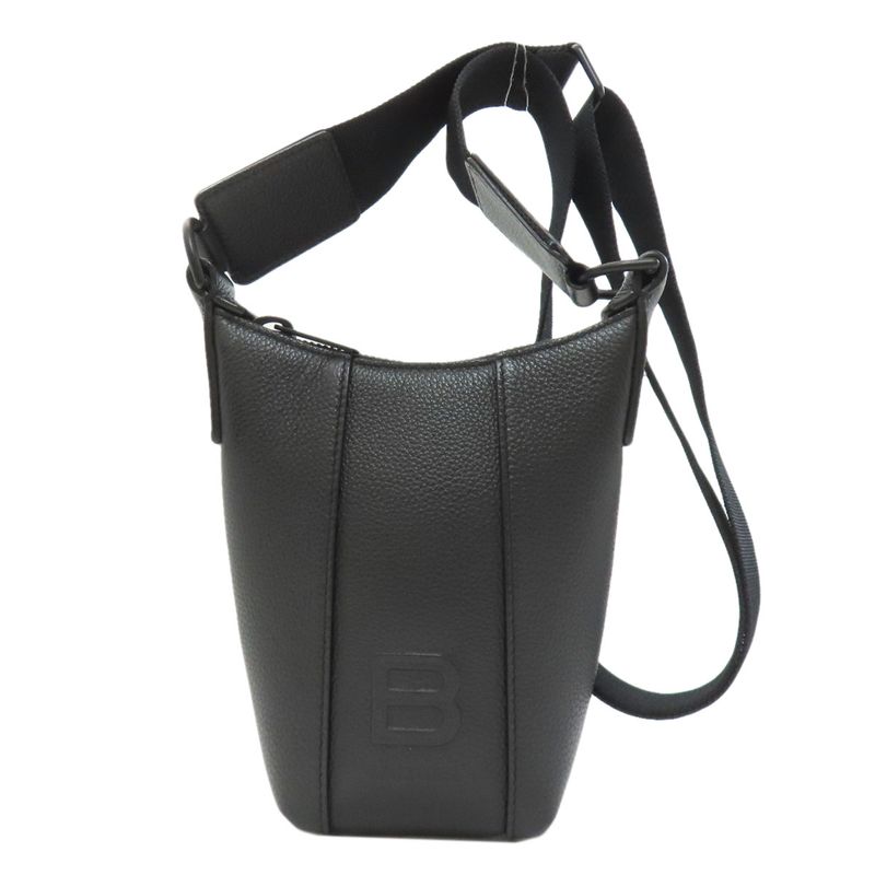 Balenciaga 644722 Hourglass Shoulder Bag Leather Women's