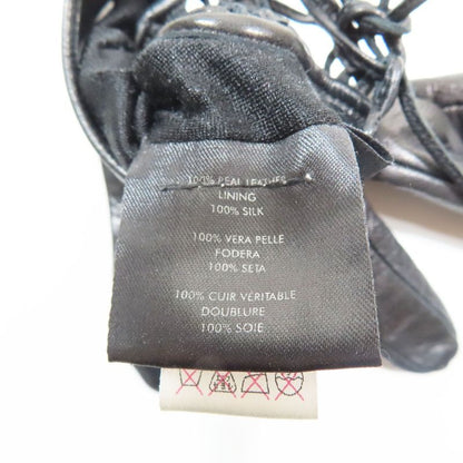 Gucci Lamb Leather Gloves Lace Up Leather Gloves Silk Lining Archive 7 Black