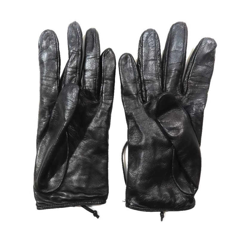 Gucci Lamb Leather Gloves Lace Up Leather Gloves Silk Lining Archive 7 Black