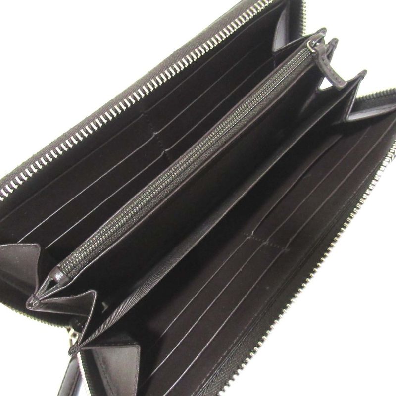 Gucci GG Shima Sherry Line Round Zipper Long Wallet Long Wallet Dark Brown