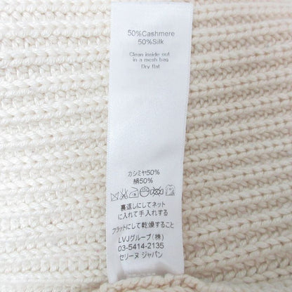 Celine Phoebe Period American Sleeve Cashmere Silk Knit Sweater XS Ivory Ladies
