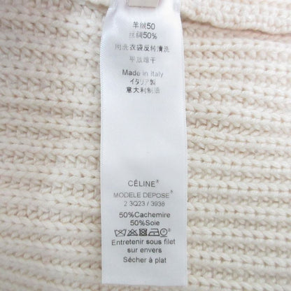 Celine Phoebe Period American Sleeve Cashmere Silk Knit Sweater XS Ivory Ladies