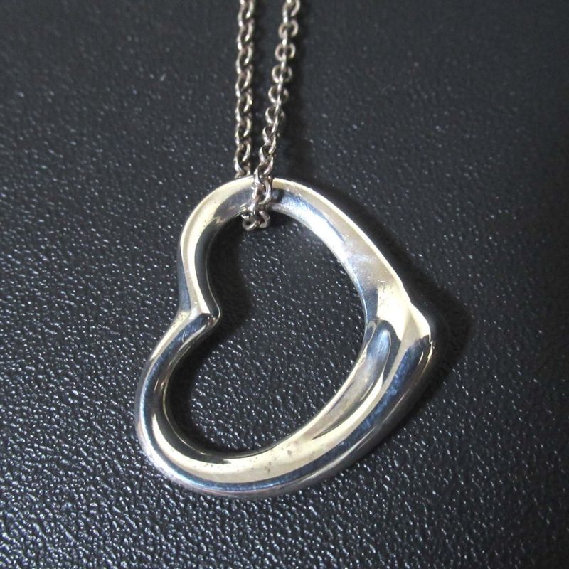 Tiffany & Co Tiffany & Co Open Heart Necklace Pendant 925sv Silver Ladies Used