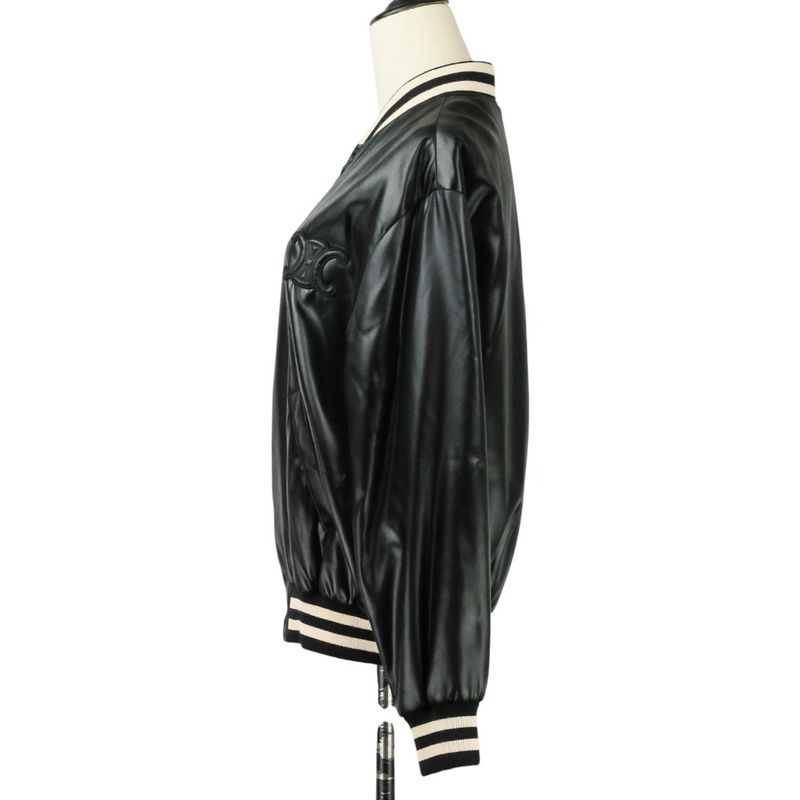 22SS Celine Kazak Jacket Triomphe Stadium Jacket 2v46j199q Size 36 Black Ladies