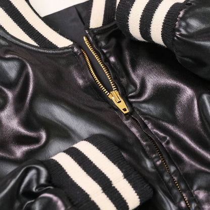 22SS Celine Kazak Jacket Triomphe Stadium Jacket 2v46j199q Size 36 Black Ladies