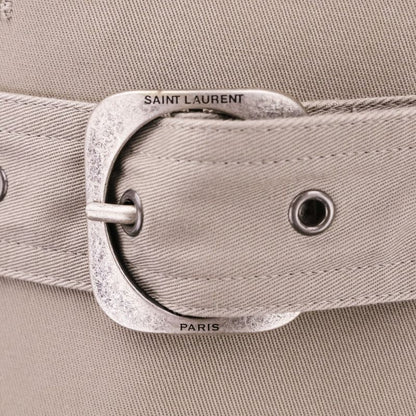 Saint Laurent Paris Cotton Belted Trench Coat 36 Khaki Beige Ladies Used