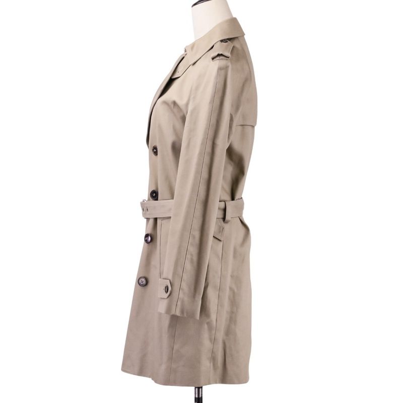 Saint Laurent Paris Cotton Belted Trench Coat 36 Khaki Beige Ladies Used