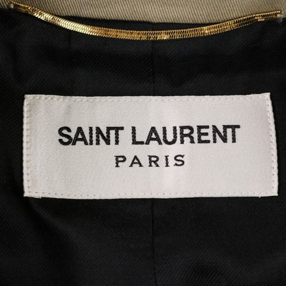 Saint Laurent Paris Cotton Belted Trench Coat 36 Khaki Beige Ladies Used