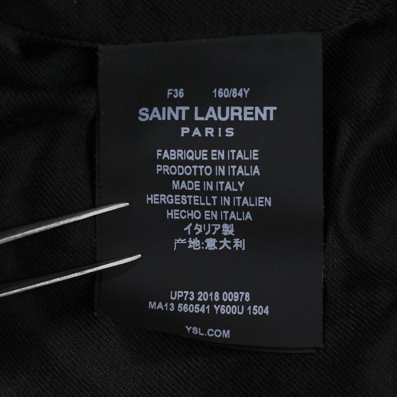 Saint Laurent Paris Cotton Belted Trench Coat 36 Khaki Beige Ladies Used