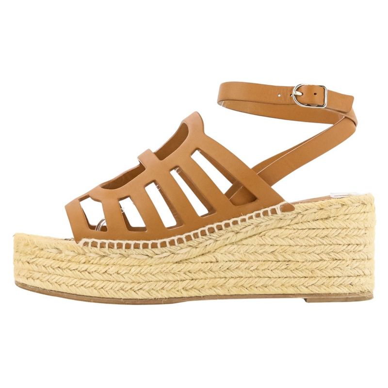 Hermes Cataria Espadrille Sandals Size 38 Equivalent To 24.5cm (9.65in) Brown