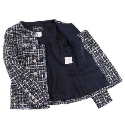 Chanel Coco Mark Button Tweed Jacket Skirt Setup Suit P47857 P47766 Size 34
