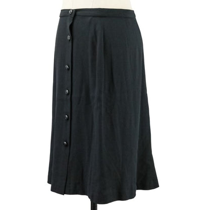 05P Chanel Silk Here Mark Button Asymmetric Hem Cut And Sewn Skirt Setup P25504