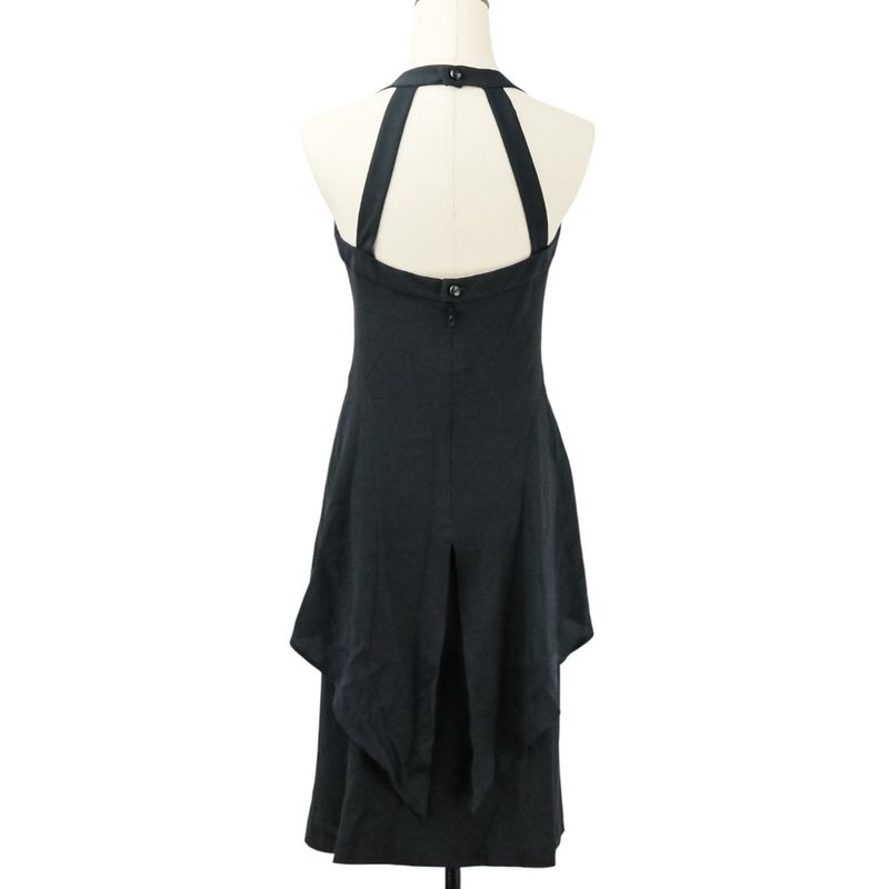 05P Chanel Silk Here Mark Button Asymmetric Hem Cut And Sewn Skirt Setup P25504