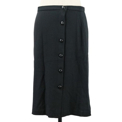 05P Chanel Silk Here Mark Button Asymmetric Hem Cut And Sewn Skirt Setup P25504