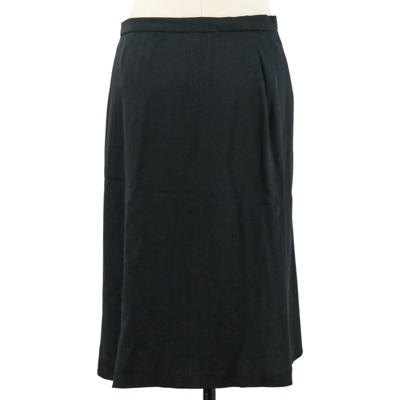 05P Chanel Silk Here Mark Button Asymmetric Hem Cut And Sewn Skirt Setup P25504