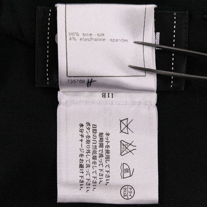 05P Chanel Silk Here Mark Button Asymmetric Hem Cut And Sewn Skirt Setup P25504