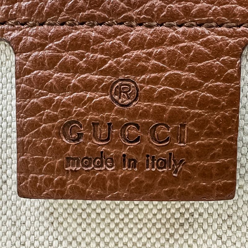 Gucci Ophidia GG Denim Medium Tote Bag 631685 Indigo Brown Ladies Used
