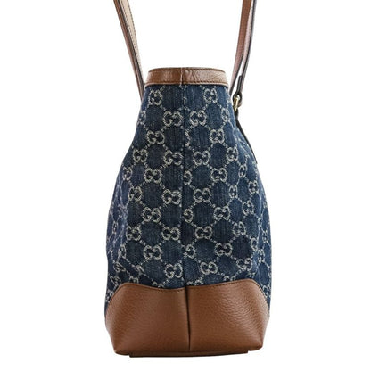 Gucci Ophidia GG Denim Medium Tote Bag 631685 Indigo Brown Ladies Used