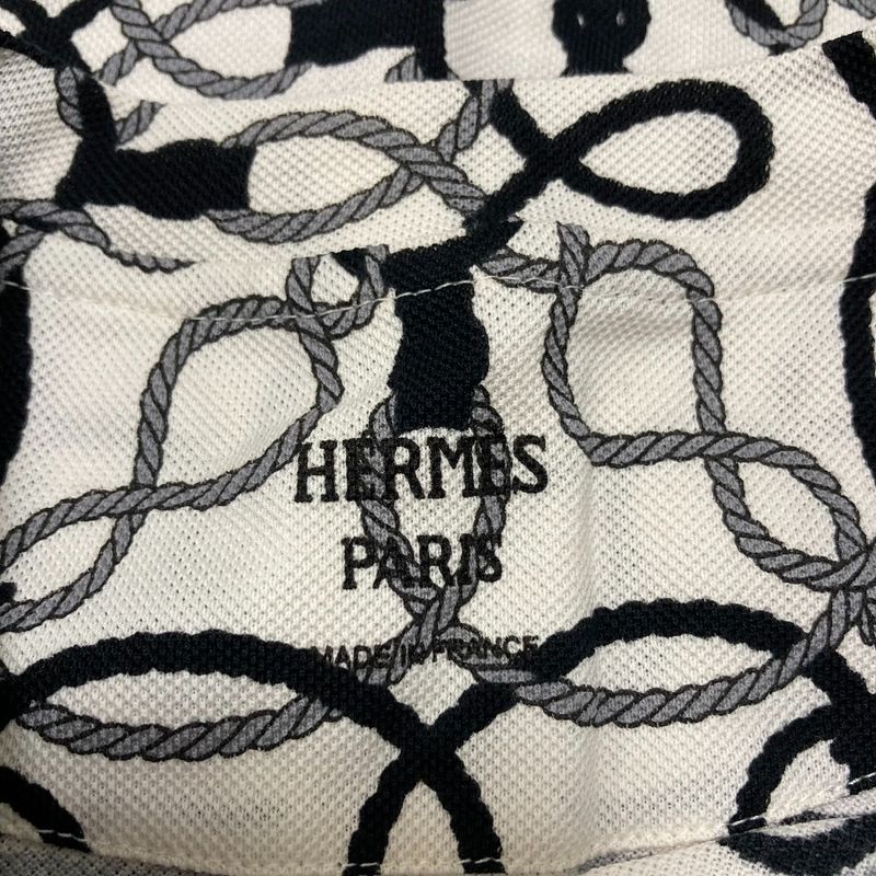 Hermes Cordelier Print T-shirt Cut And Sewn Size 36 White Black Ladies Used