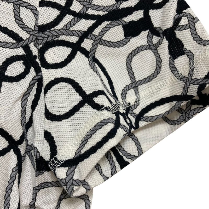 Hermes Cordelier Print T-shirt Cut And Sewn Size 36 White Black Ladies Used