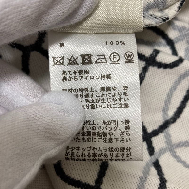 Hermes Cordelier Print T-shirt Cut And Sewn Size 36 White Black Ladies Used