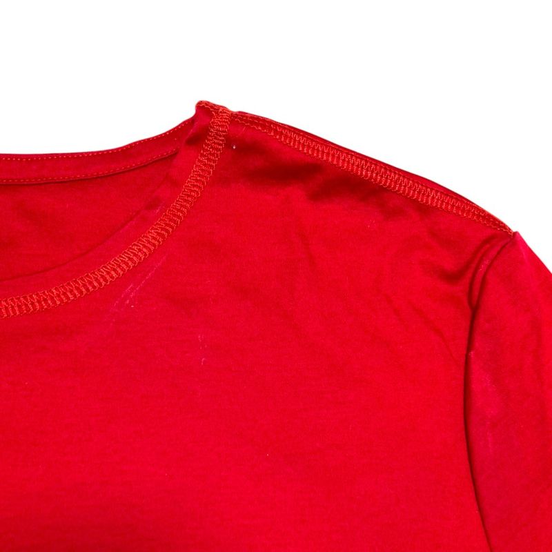 Good Quality Hermes Tassel Embroidery Pocket T-shirt Cut And Sew Size 38 Red
