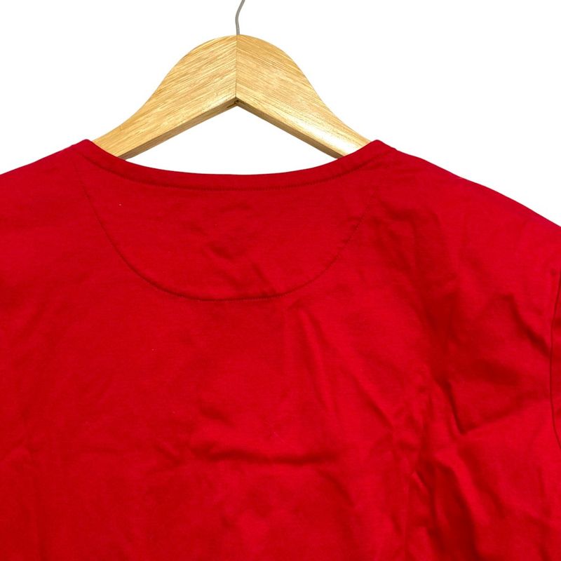 Good Quality Hermes Tassel Embroidery Pocket T-shirt Cut And Sew Size 38 Red